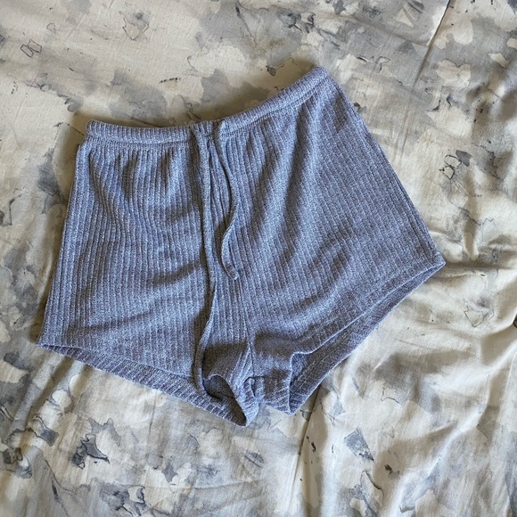 Rib-knit notched drawstring lounge set - Picture 2 of 4